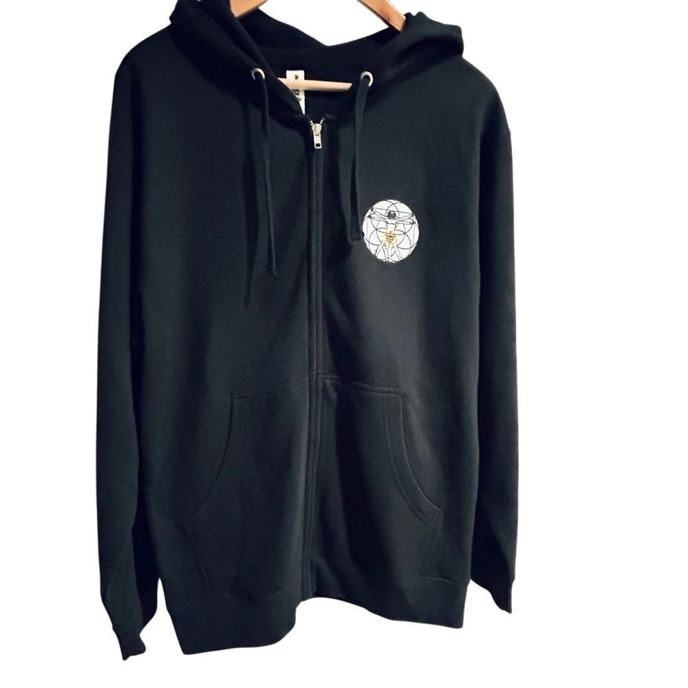 Tool Merkin Vineyards Black Zip-Up Hoodie Heavyweight Oversized Logo M